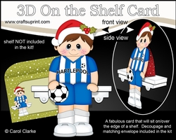 3D On the Shelf Card Kit - Little Christmas Footballer plays for Hartlepool