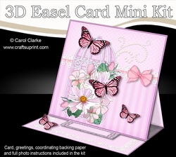 3D Easel Card Mini Kit - Pretty Floral Birdcage with Butterflies