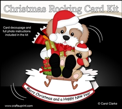 3D Shaped Rocking Christmas Card Mini Kit - Little Cavachon Dog
