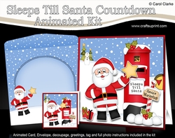 3D Animated Sleeps Till Santa Christmas Postbox Countdown Card Kit - Santa has an Xmas Star