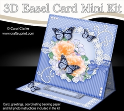 3D Easel Card Mini Kit - A Touch of Elegance - Flowers, Lace, Butterflies & Pearls
