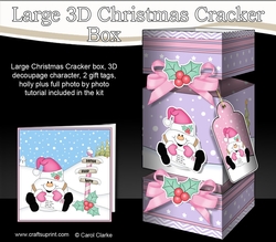 3D Large Christmas Cracker Box Mini Kit -  Snowball Sam has a Letter for Santa