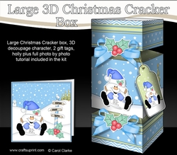 3D Large Christmas Cracker Box Mini Kit - Snowball Sam has a Letter for Santa