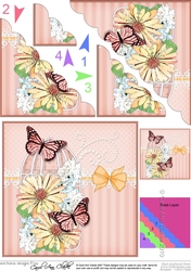 Pretty Flowers & Butterfly Birdcage Scalloped Corner Stacker