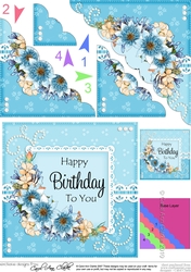 A Touch of Elegance Birthday Flowers Pearls and Lace Scalloped Corner Stacker