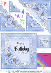 A Touch of Elegance Birthday Flowers Pearls and Lace Scalloped Corner Stacker