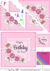 A Touch of Elegance Birthday Flowers Pearls and Lace Scalloped Corner Stacker