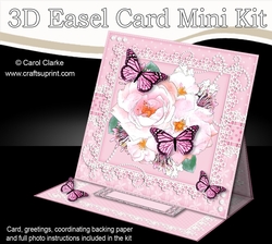 3D Easel Card Mini Kit - A Touch of Elegance - Flowers, Lace, Butterflies & Pearls