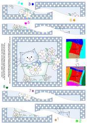 Cute Cat Quick Card with Wavy Spiral Side Stacker
