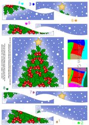 Xmas Holly Tree Quick Card with Wavy Spiral Side Stacker