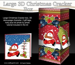 3D Large Christmas Cracker Box Mini Kit - Snowman Rio has an Xmas Cracker