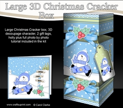 3D Large Christmas Cracker Box Mini Kit - Snowman Rio has an Xmas Cracker