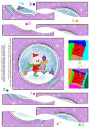 Cute Xmas Teddy Quick Card with Wavy Spiral Side Stacker