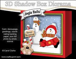 3D Christmas Diorama Shadow Box Card Mini Kit - Snowman Rio has an Xmas Cracker