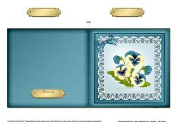 Pansy on Butterfly Lace Cut and Fold Quick Card