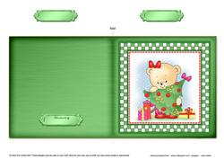 Cute Hunney Bear Rosie has a Christmas Tree - Cut and Fold Quick Card