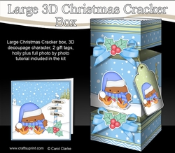 3D Large Christmas Cracker Box Mini Kit -  Bobbin Robin is Snowballing