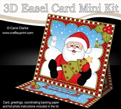 3D Easel Card Mini Kit - Christmas Santa has an Xmas Tree