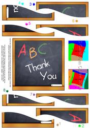 Thank You Blackboard Quick Card Wavy Spiral Side Stacker