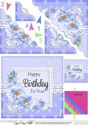 A Touch of Elegance Birthday Flowers Pearls and Lace Scalloped Corner Stacker