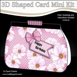 3D Shaped Card Kit - Pretty Floral Clutch Bag
