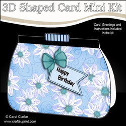 3D Shaped Card Kit - Pretty Floral Clutch Bag