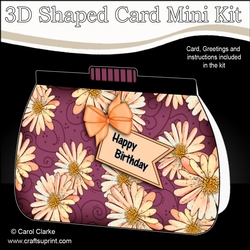 3D Shaped Card Kit - Pretty Floral Clutch Bag