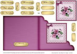 Pretty Viola Cut and Fold Card Corner Card