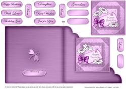 Daisies on Metallic Lace Cut and Fold Corner Card