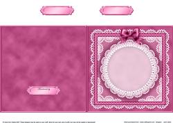 Square Pearls, Lace and Ribbon Plain Card Base Portrait Form