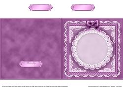 Square Pearls, Lace and Ribbon Plain Card Base Portrait Form
