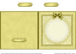 Square Pearls, Lace and Ribbon Plain Card Base Portrait Form