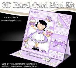 3D Easel Card Mini Kit - Pretty in Lilac - Cute Girlz