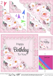A Touch of Elegance Birthday Flowers Pearls and Lace Scalloped Corner Stacker