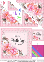 A Touch of Elegance Birthday Flowers Pearls and Lace Scalloped Corner Stacker