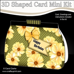3D Shaped Card  Kit - Pretty Floral Clutch Bag