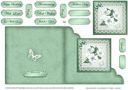 Apple Blossom Cut and Fold Corner Card