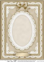 A4 Pearls, Lace and Ribbon Plain Card Base