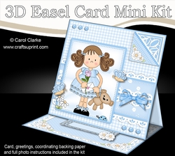 3D Easel Card Mini Kit - Pretty in Blue - Cute Girlz