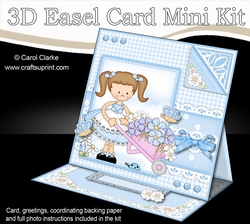 3D Easel Card Mini Kit - Pretty in Blue - Cute Girlz