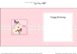 Pretty Flowers & Butterfly Birdcage square landscape insert