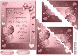 Elegant Romance Greeting Quick Card Corner Side Stacker