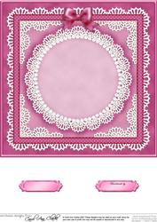 8 x 8 Pearls, Lace and Ribbon Plain Card Base