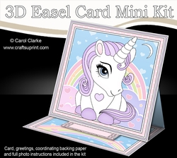 3D Easel Card Mini Kit - Cute Little Unicorn