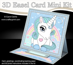 3D Easel Card Mini Kit - Cute Little Unicorn