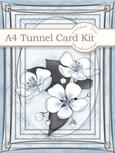 A4 Apple Blossom in Powder Blue Tunnel Card Kit