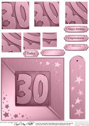 30th Metallic Age Quick Card with Twisted Pyramage