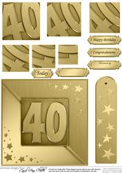 40th Metallic Age Quick Card with Twisted Pyramage
