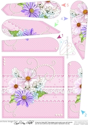 A Touch of Elegance Flowers, Lace & Pearls Fan Pyramage Topper