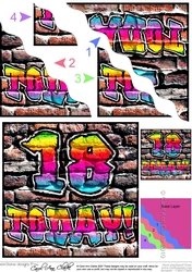 Graffiti 18th Birthday Wavy Corner side stacker